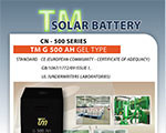 TM SOLAR BATTERY CN-500 SERIES